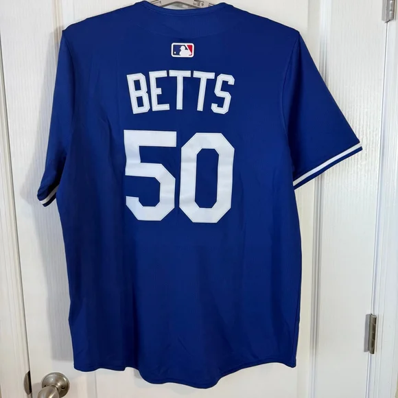 Men's Nike Blue Dodgers Betts 50 Jersey L - Picture 2 of 13